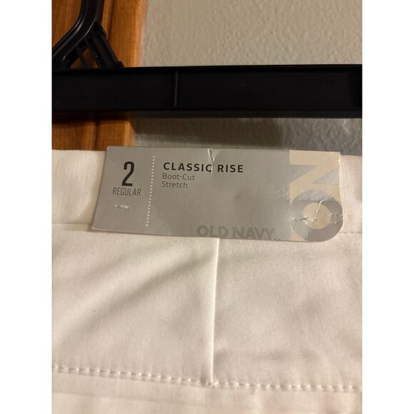 NWT OLD NAVY white CLASSIC RISE Boot-Cut Stretch size 2 - Picture 2 of 3
